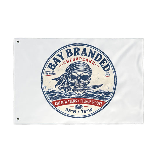 Calm Waters Fierce roots Pirate Flag