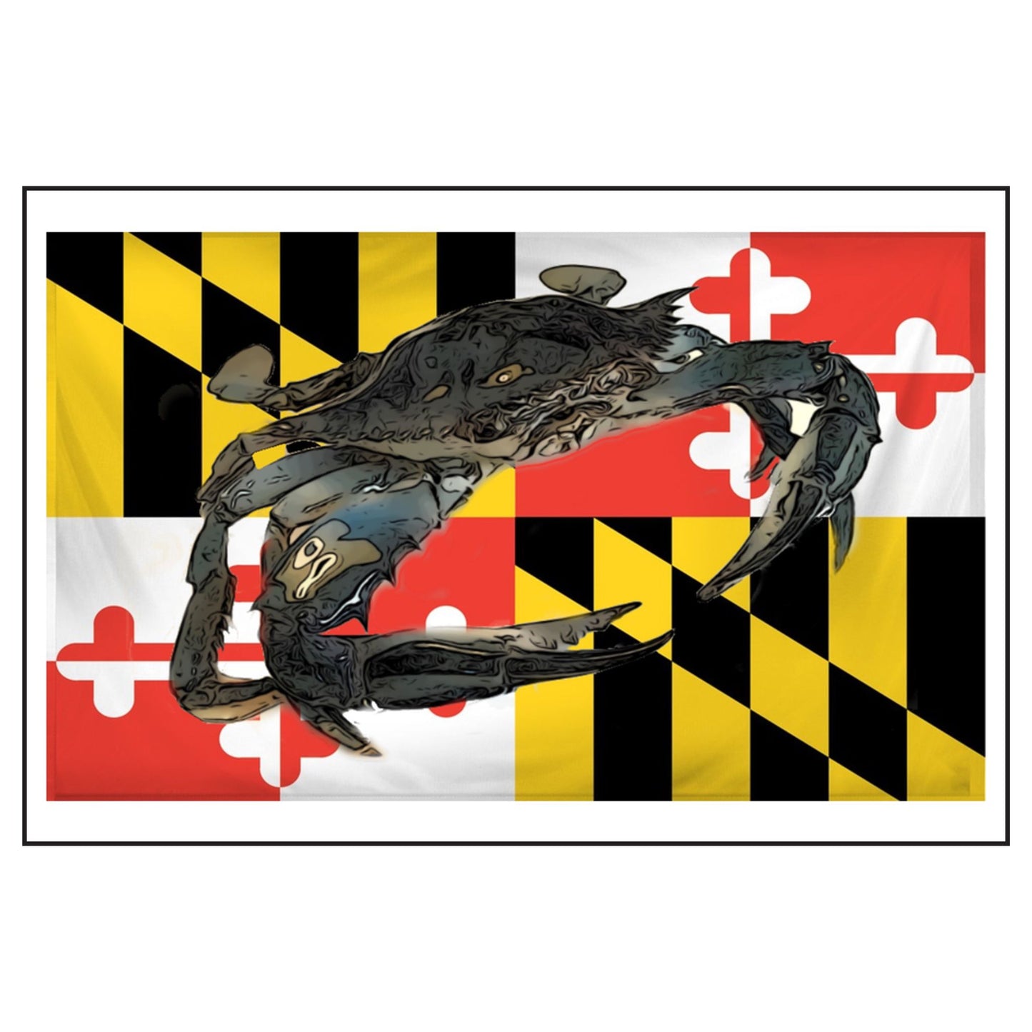 Blue Crab MD Flag Scented Soy Candles with Black Lid, (4 and 9oz)