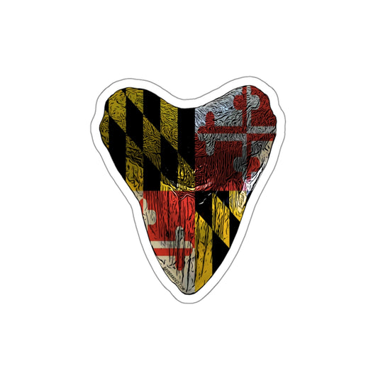 Bay Branded Megalodon Tooth Sticker - Maryland Flag