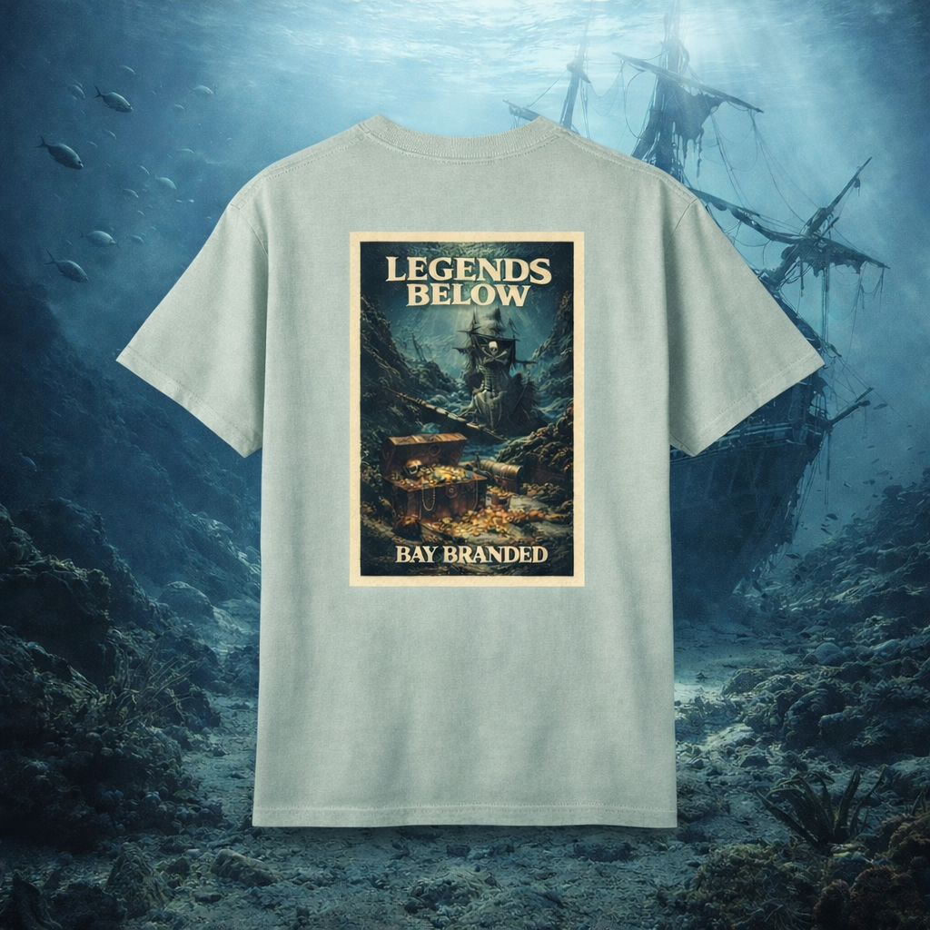 Bay Branded T-Shirt — Legends Below Pirate Wreck