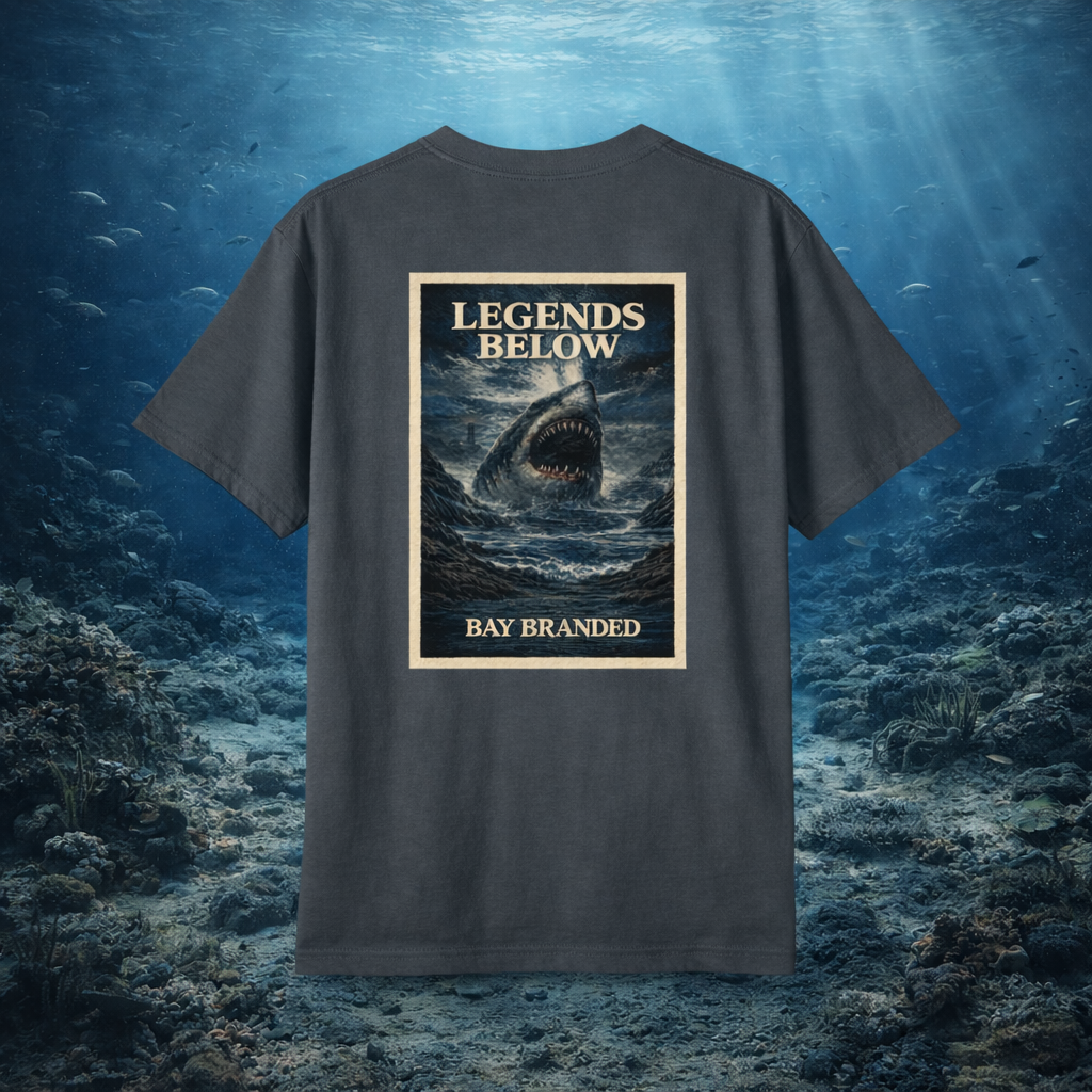 Bay Branded T-Shirt — Legends Below Megalodon