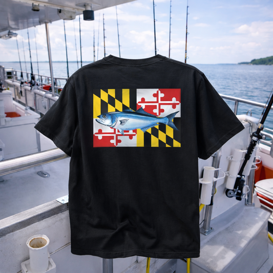 Bay Branded Maryland Flag Shirt - Bluefish