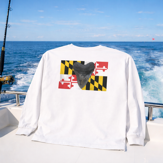 Bay Branded Maryland Flag Long Shirt - Megalodon