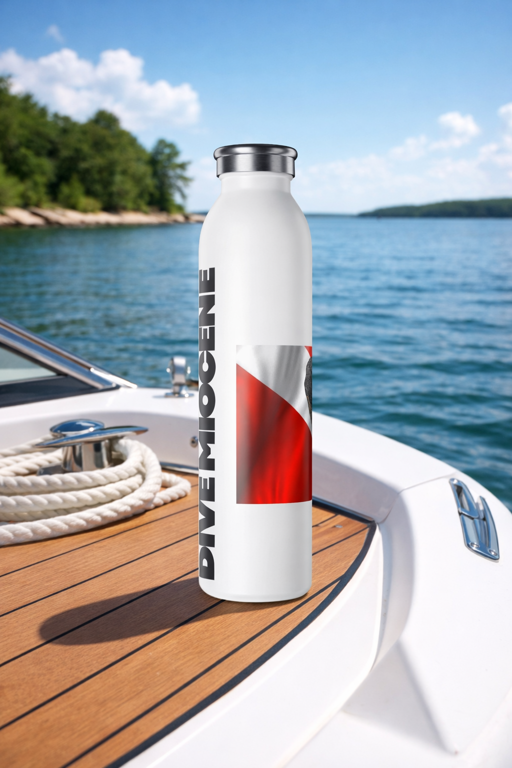 Bay Branded Slim Stainless Steel Bottle - Dive Miocene