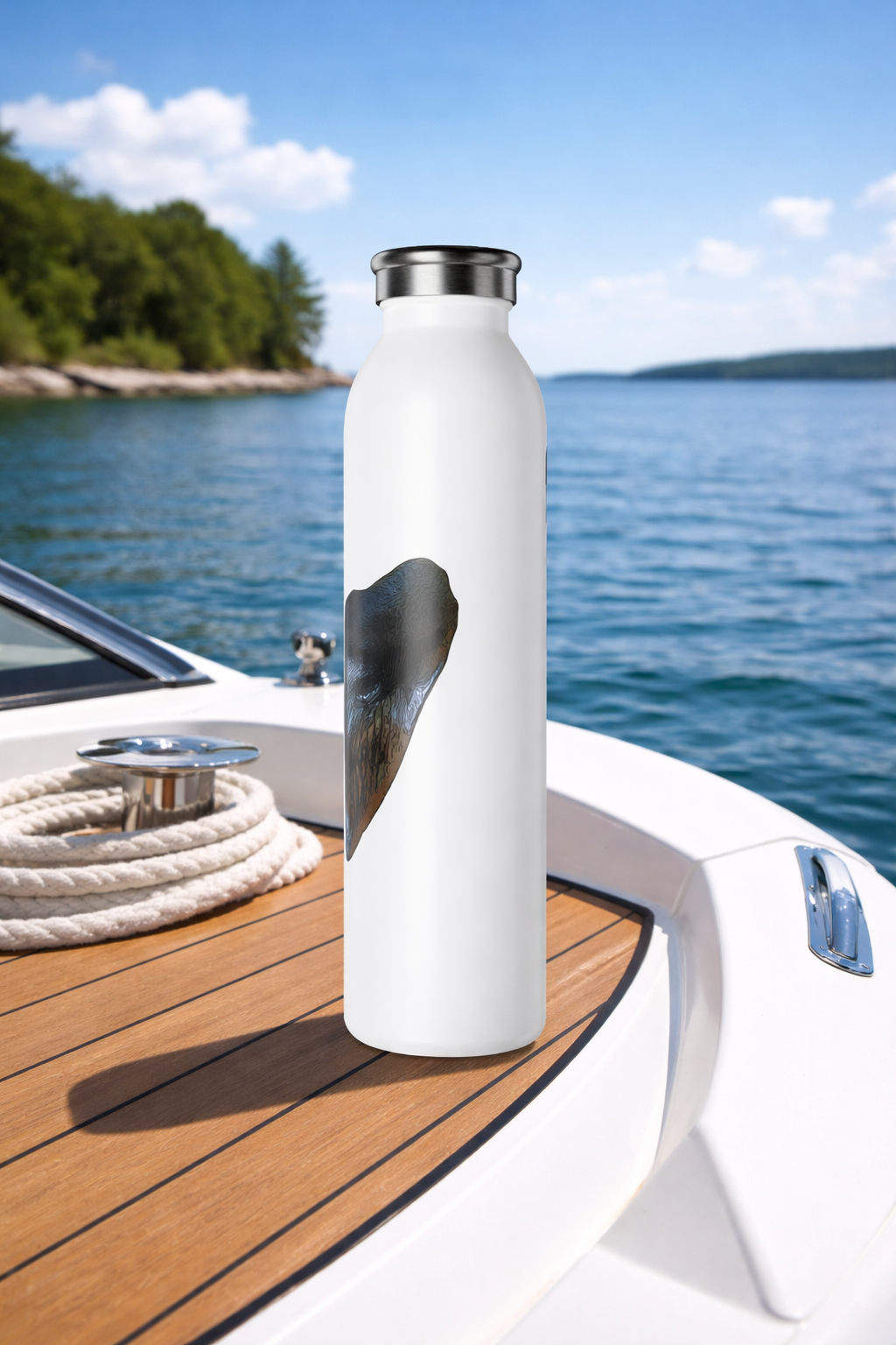 Bay Branded Slim Stainless Steel Bottle - Black