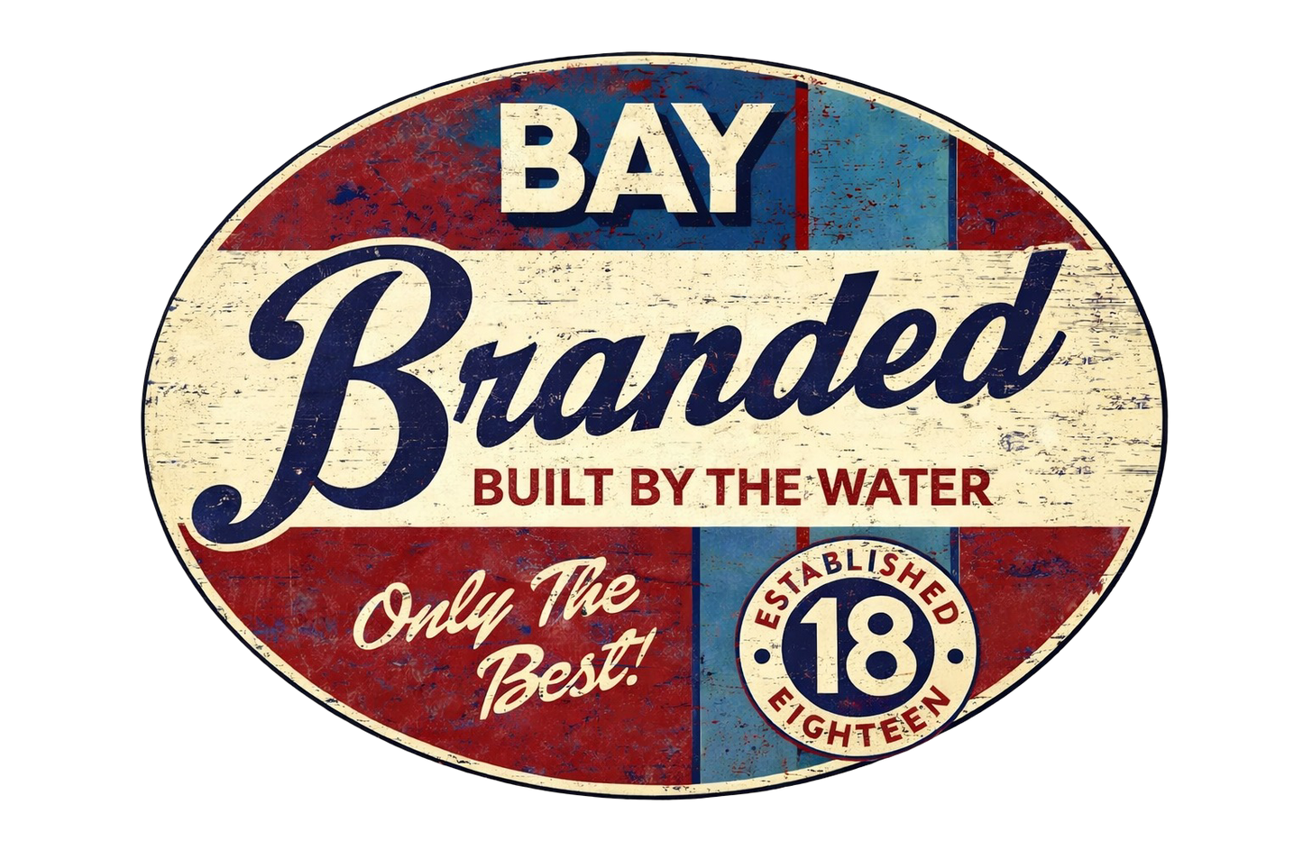 Bay Branded Built by the Water Sticker
