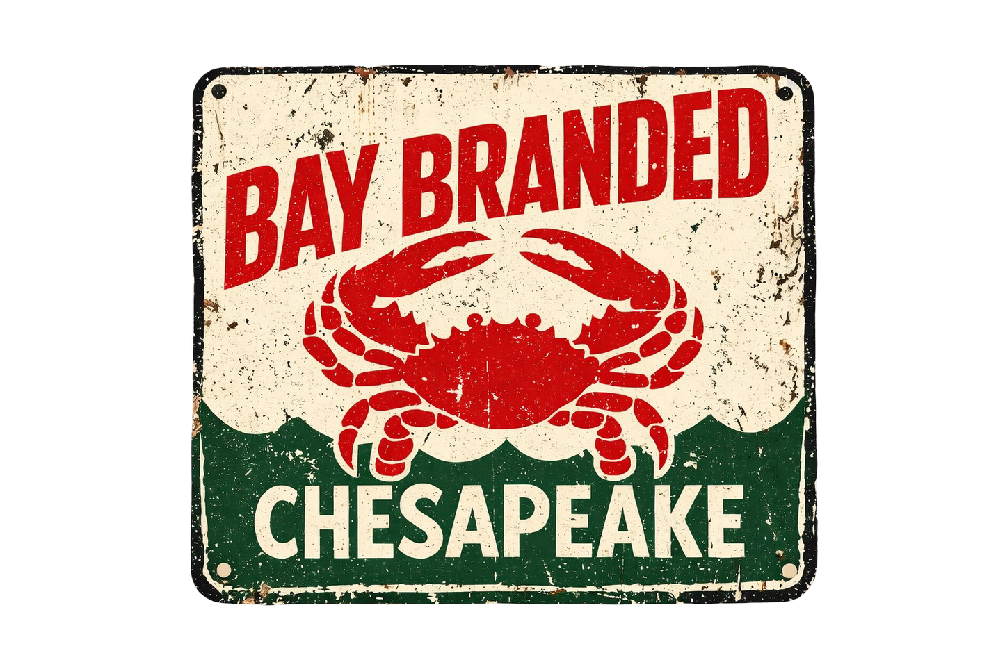 Bay Branded Old Crab Sign Sticker