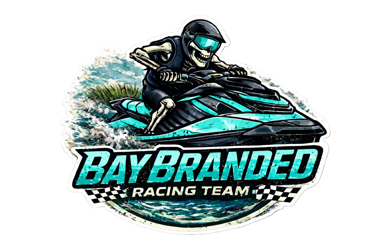Bay Branded Racing Team - Neon Aqua Sticker