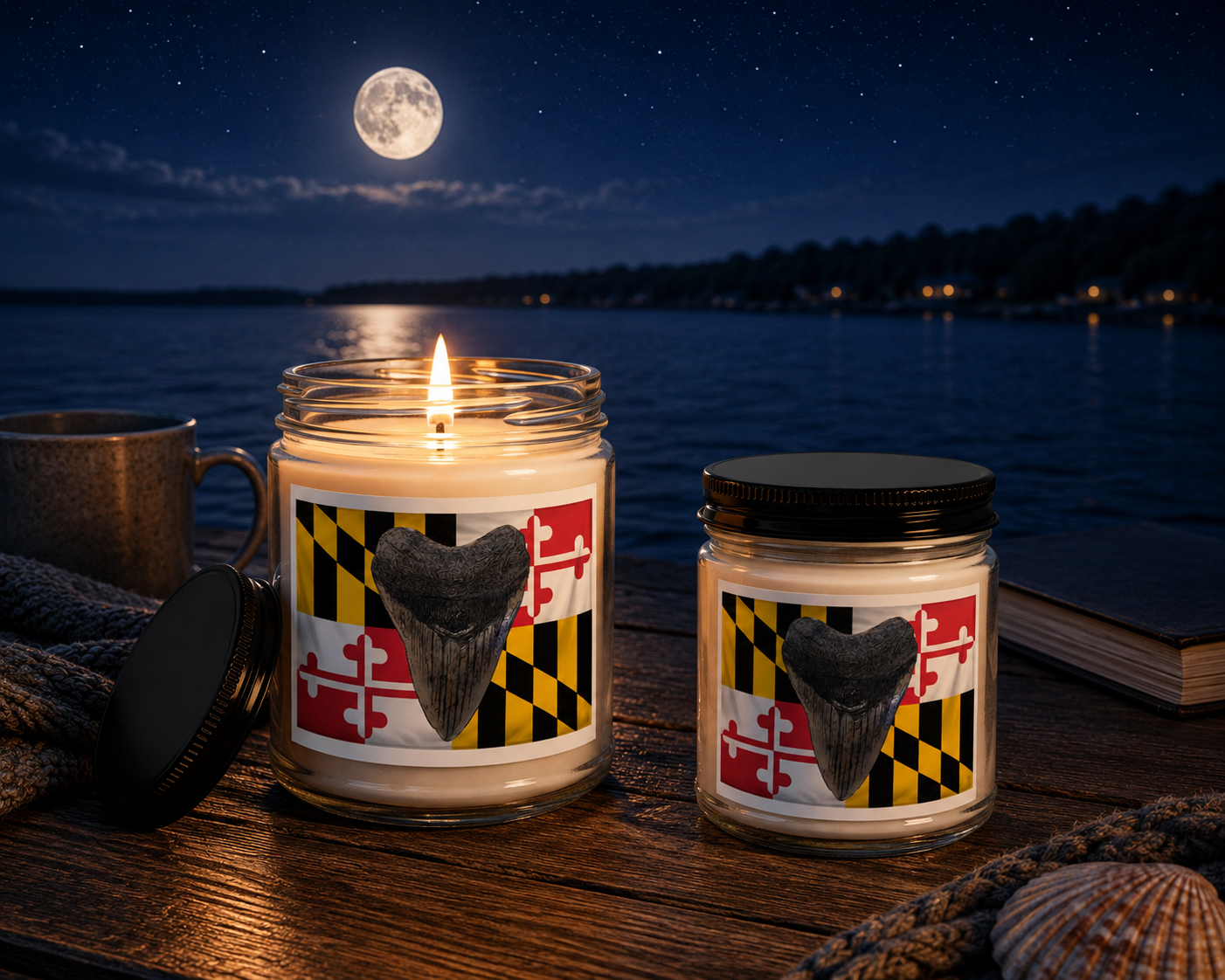 Maryland Flag Candle - Megalodon
