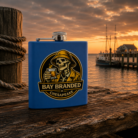 Bay Branded Old Fashioned Flask - 6oz Stainless Steel