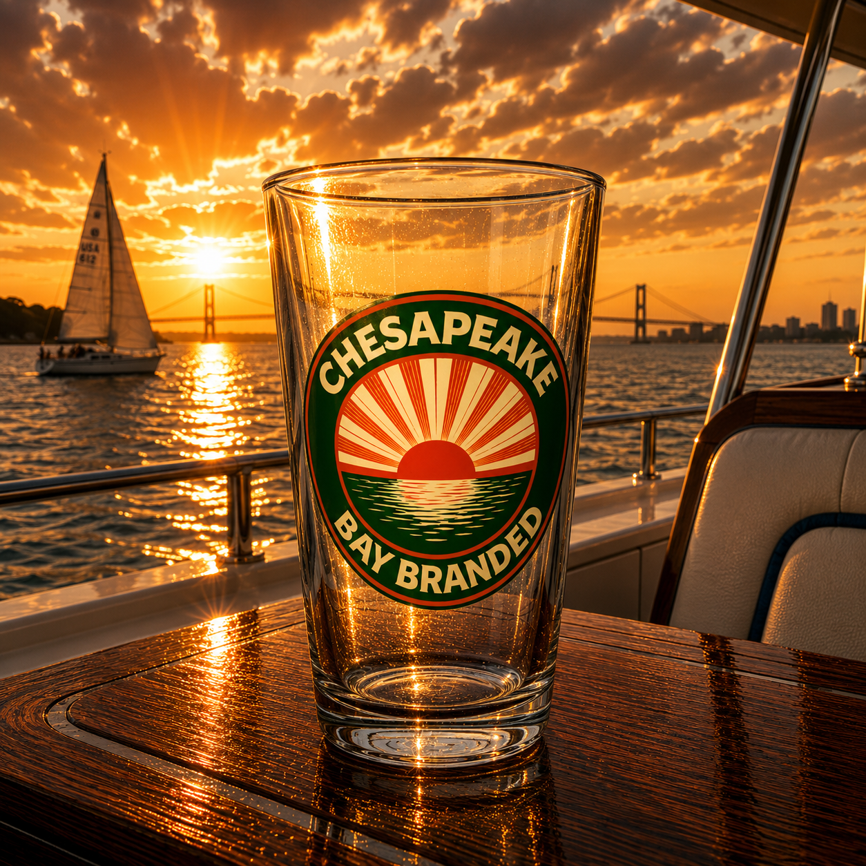 Bay Branded Sunrise Glass - 16oz