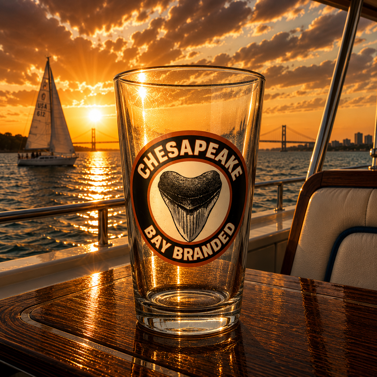 Bay Branded Megalodon Glass - 16oz
