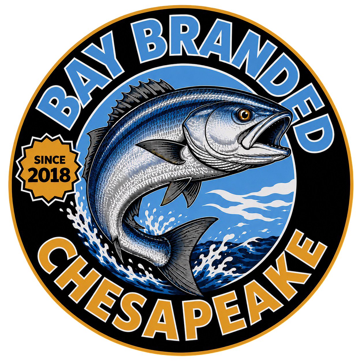 Bay Branded Jumping Bluefish Sticker