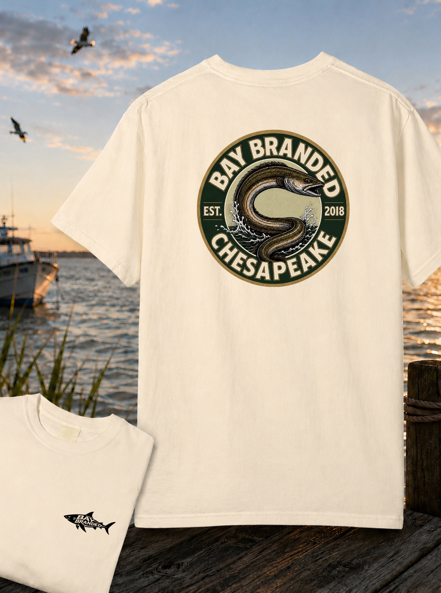 Chesapeake Eel Vintage Badge T-Shirt