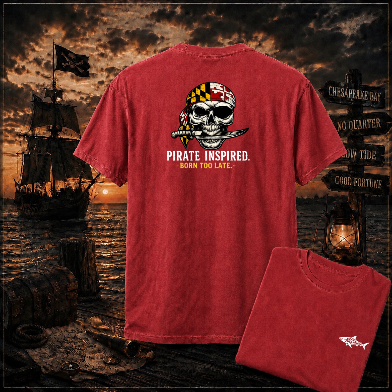 Born Too Late Maryland Pirate T-Shirt