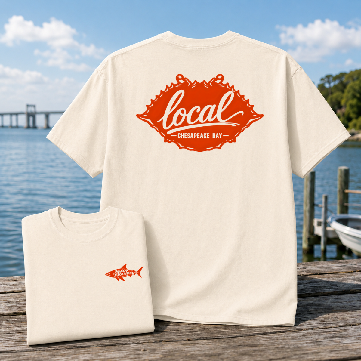 Local Steamed Crab Shell Outline T-Shirt