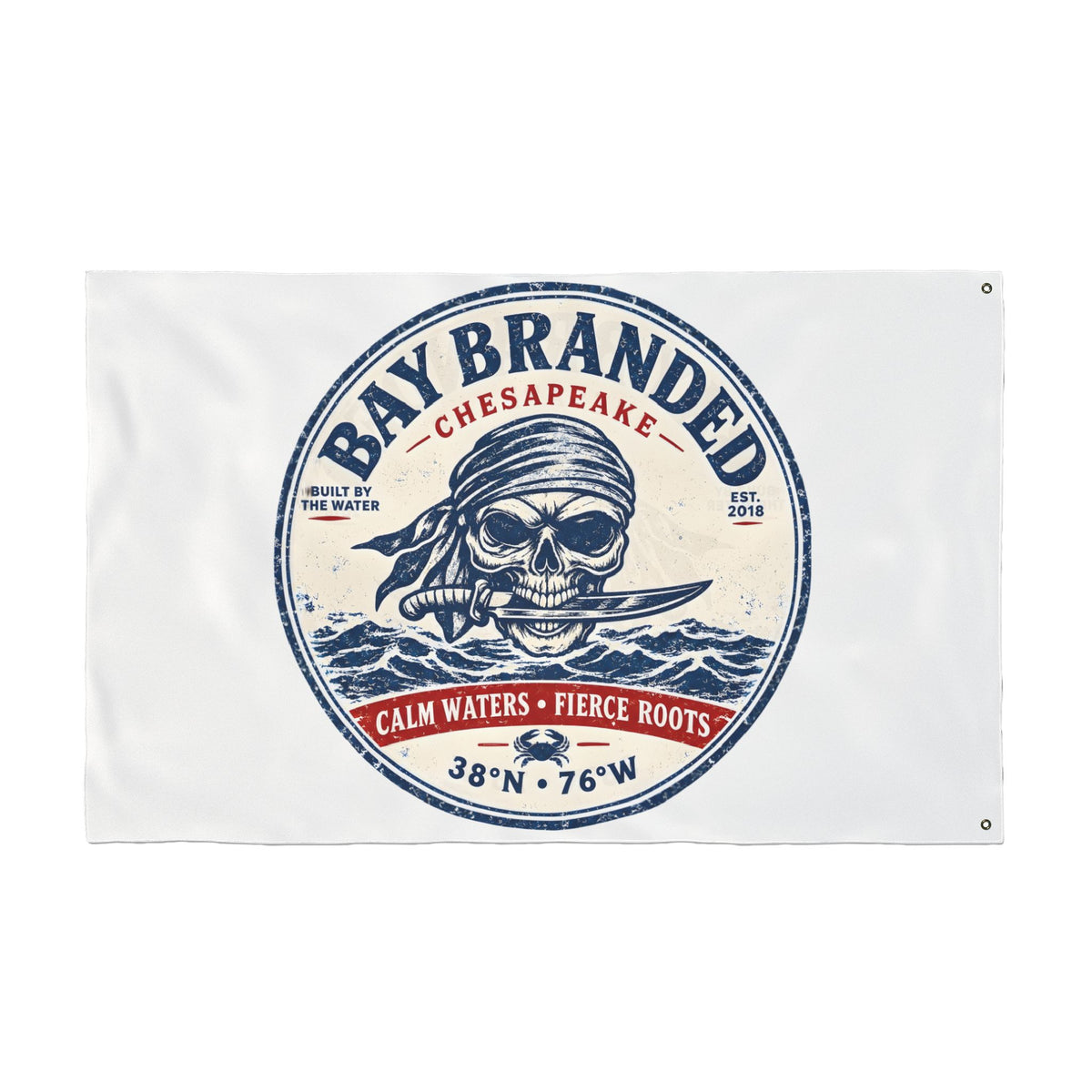 Calm Waters Fierce roots Pirate Flag