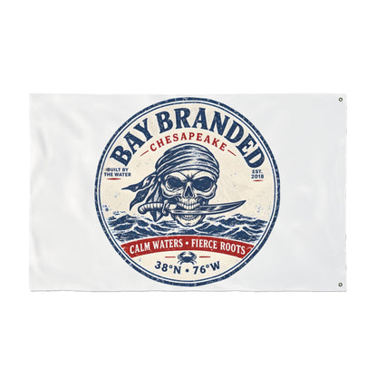 Calm Waters Fierce roots Pirate Flag