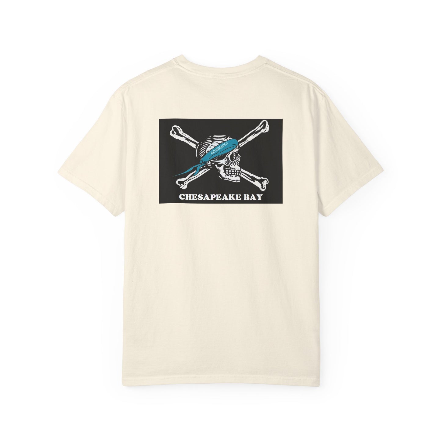 Chesapeake Bay Branded T-Shirt — Nautical Pirate Skull Design