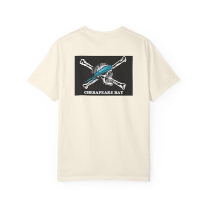 Chesapeake Bay Branded T-Shirt — Nautical Pirate Skull Design