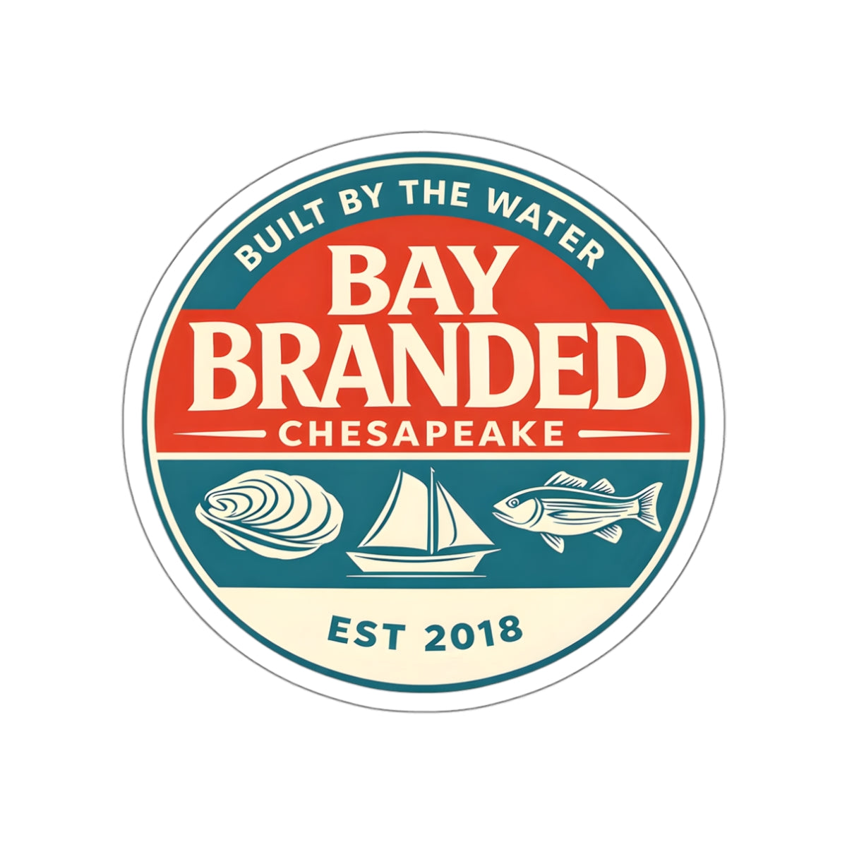 Bay Branded Built by the Water Sticker