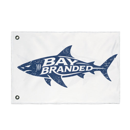 Distressed Megalodon Shark Logo Flag