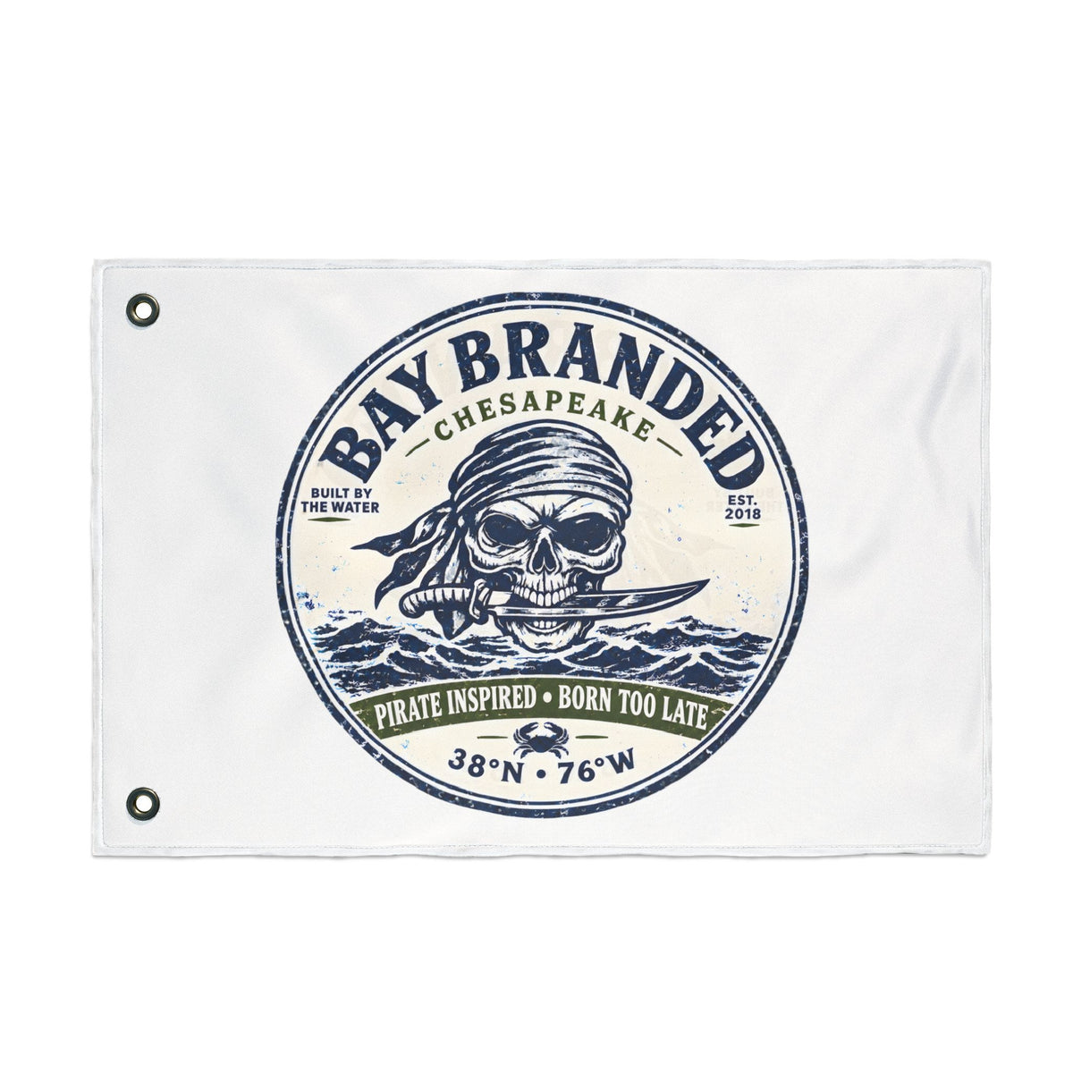 Pirate Inspired Born Too Late Flag