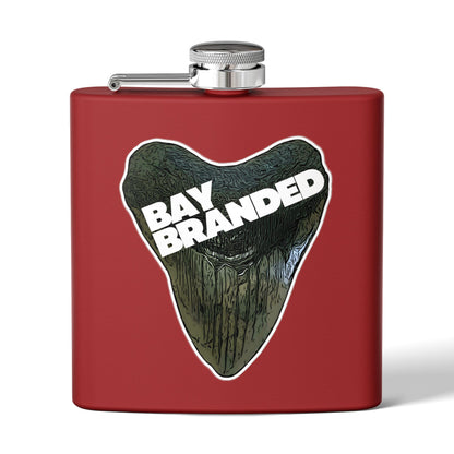 Bay Branded Megalodon Logo Flask - 6oz Stainless Steel Flask
