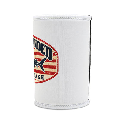 American Flag Megalodon Can Koozie