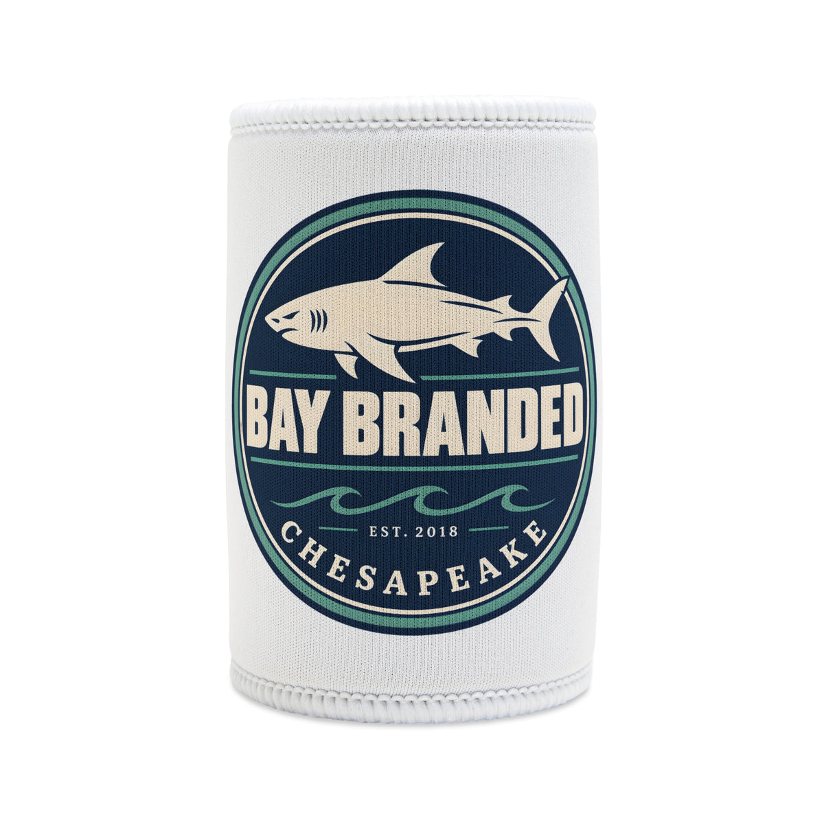 White Megalodon Can Koozie