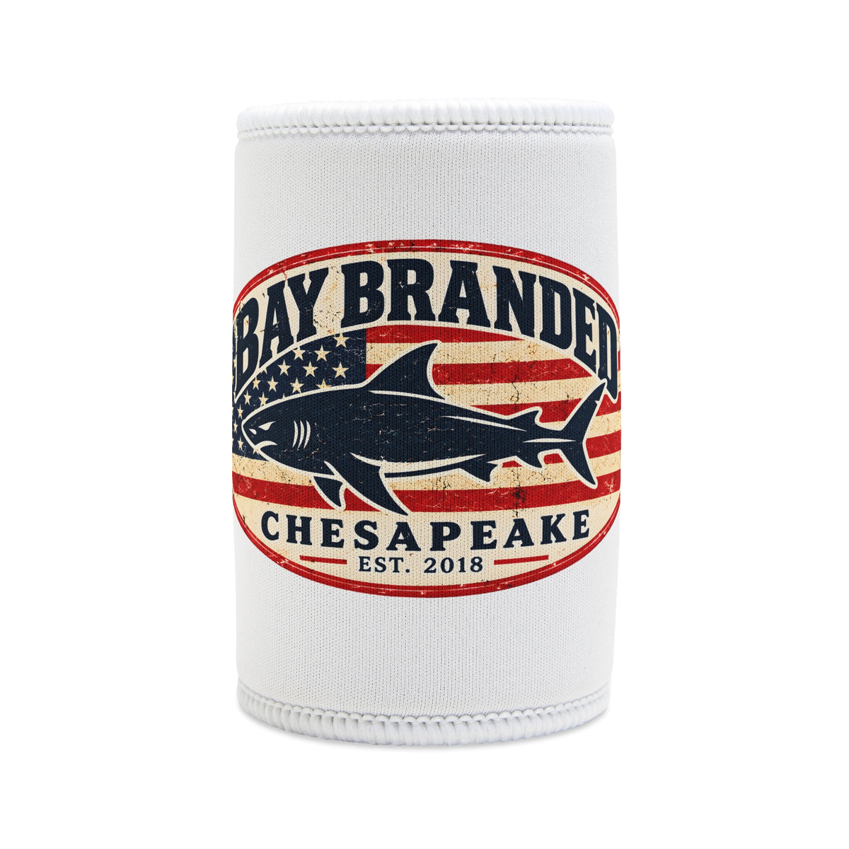 American Flag Megalodon Can Koozie