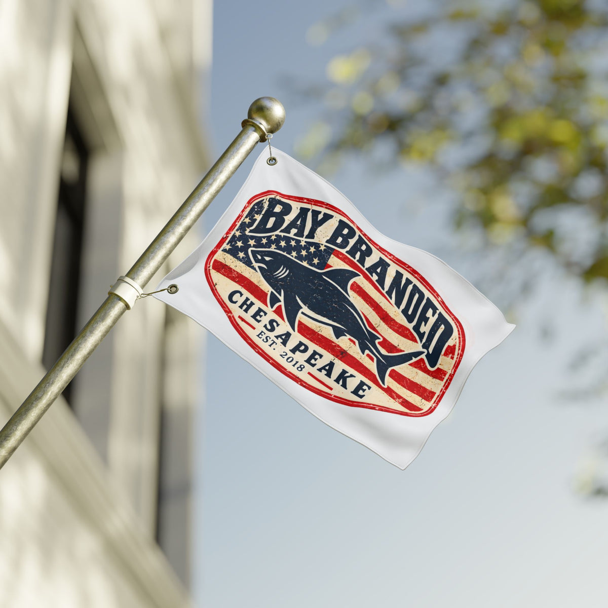 American Megalodon Bay Branded Flag