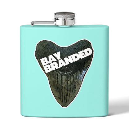 Bay Branded Megalodon Logo Flask - 6oz Stainless Steel Flask
