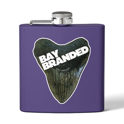 Bay Branded Megalodon Logo Flask - 6oz Stainless Steel Flask