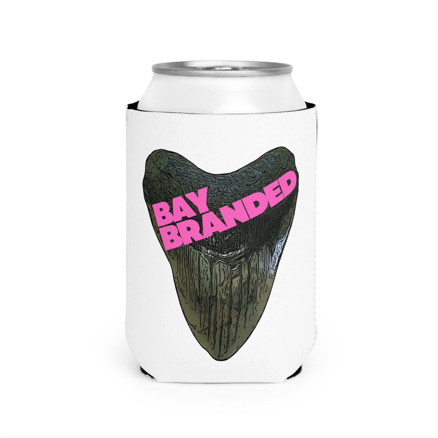 Bay Branded Logo Can Cooler Sleeve - Neon Pink