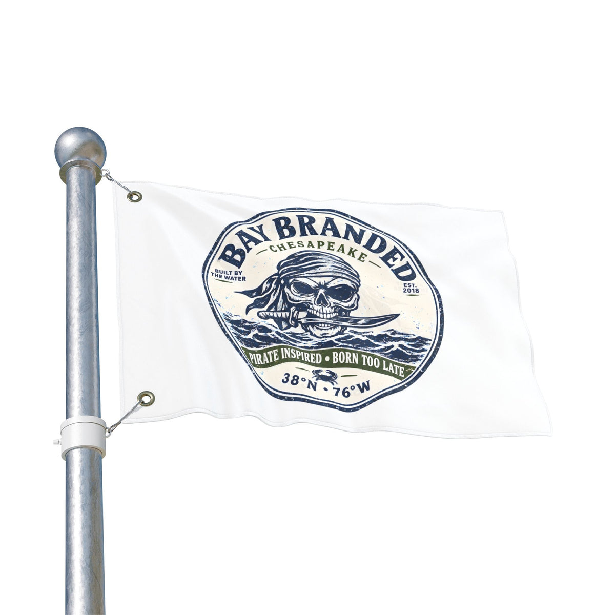 Pirate Inspired Born Too Late Flag