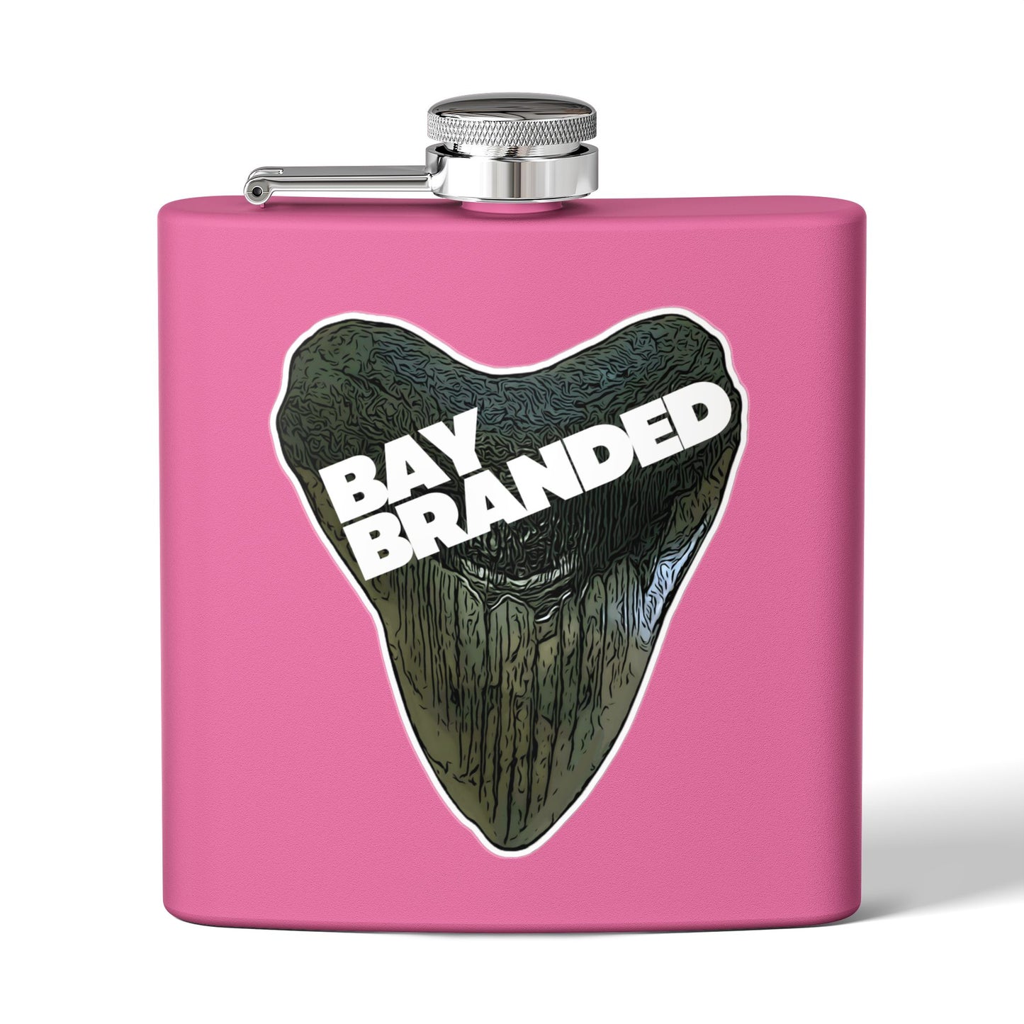 Bay Branded Megalodon Logo Flask - 6oz Stainless Steel Flask