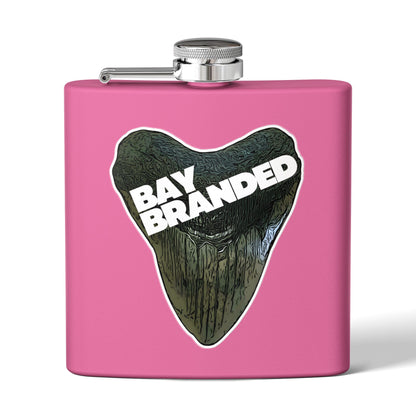 Bay Branded Megalodon Logo Flask - 6oz Stainless Steel Flask