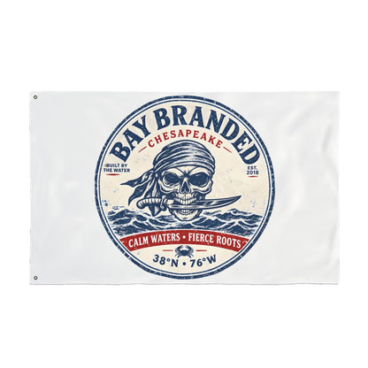Calm Waters Fierce roots Pirate Flag