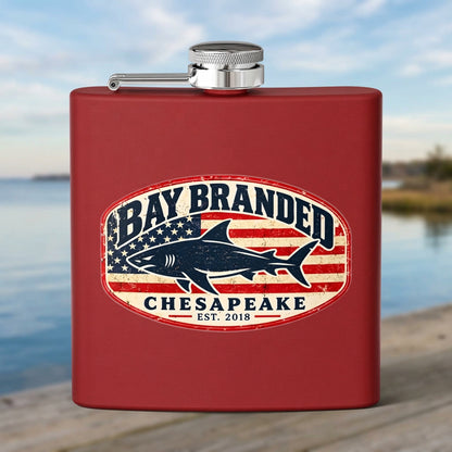 American Flag Megalodon Flask - 6oz Stainless Steel Hip Flask