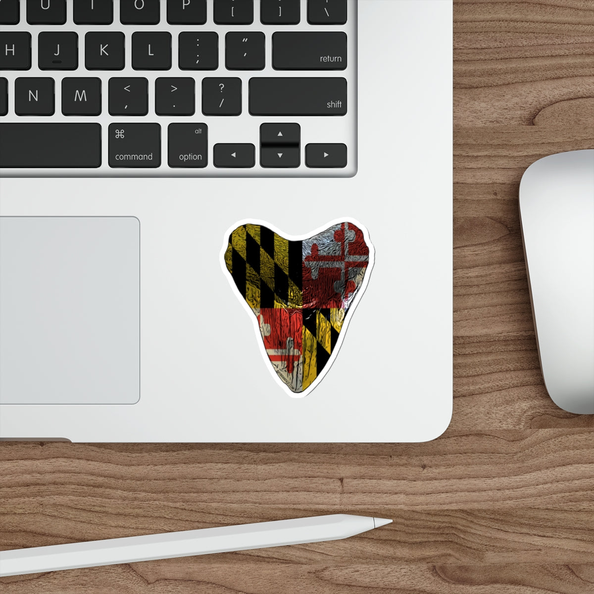 Bay Branded Megalodon Tooth Sticker - Maryland Flag