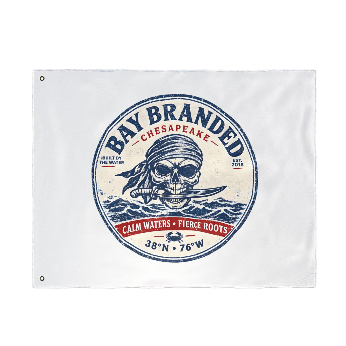 Calm Waters Fierce roots Pirate Flag