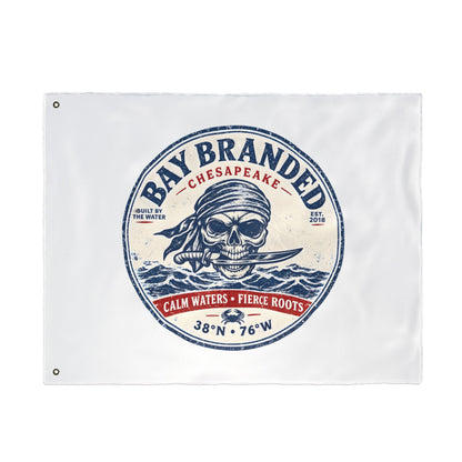 Calm Waters Fierce roots Pirate Flag