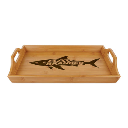Bay Branded  Megalodon Shark Engraved Bamboo Serving Tray