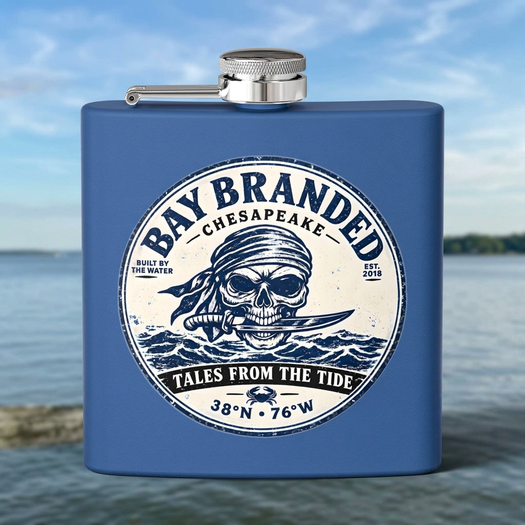 Tales from the Tide Flask - 6oz Stainless Steel Hip Flask