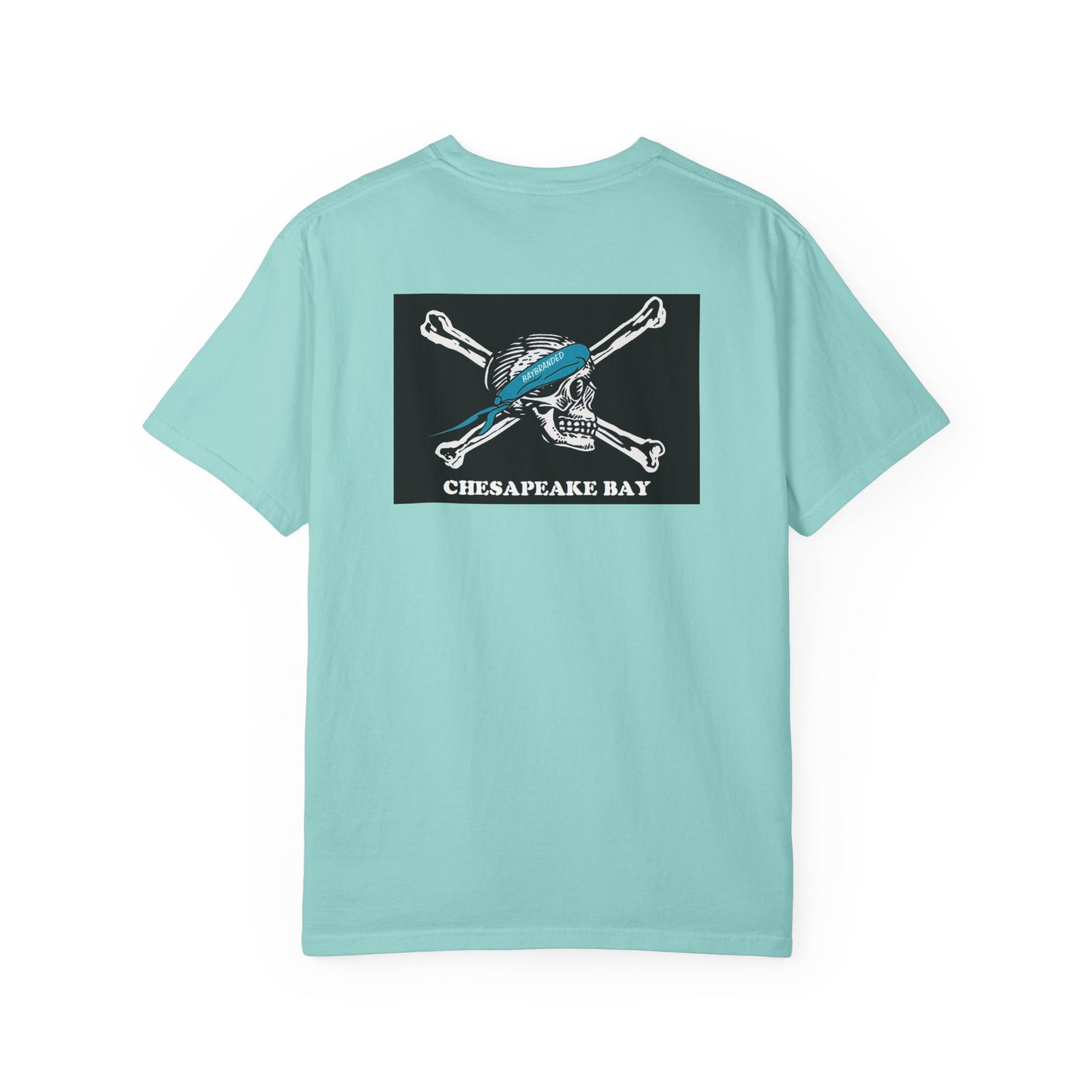 Chesapeake Bay Branded T-Shirt — Nautical Pirate Skull Design
