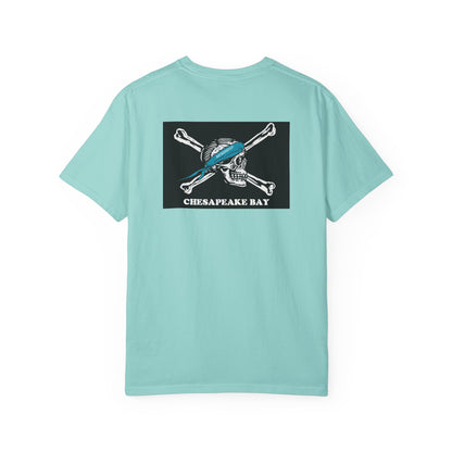 Chesapeake Bay Branded T-Shirt — Nautical Pirate Skull Design