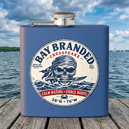 Calm Waters Fierce Roots Flask - 6oz Stainless Steel Hip Flask