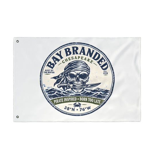 Pirate Inspired Born Too Late Flag