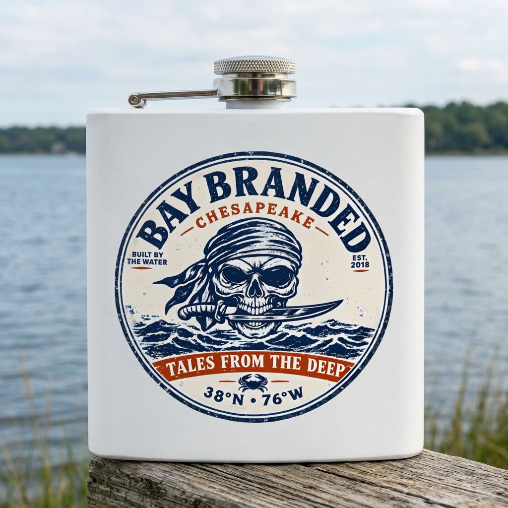 Tales from the Deep Flask - 6oz Stainless Steel Hip Flask